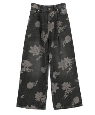 Green Parks ・SUGAR SPOON フラワーptデニムパンツ Black