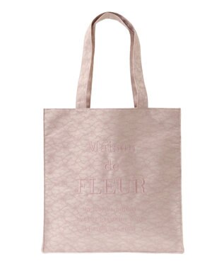 Maison de FLEUR レースロゴ刺繍スクエアトートバッグ Pink