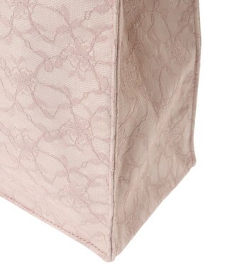 Maison de FLEUR レースロゴ刺繍スクエアトートバッグ Pink