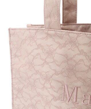 Maison de FLEUR レースロゴ刺繍スクエアトートバッグ Pink