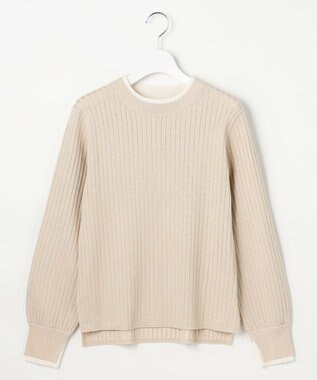 ANY SIS S 【WEB・一部店舗限定】ダブルカラー ニット シャンパン