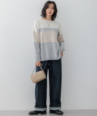 23区 レザー スタッズ ショルダーバッグ ベージュ系