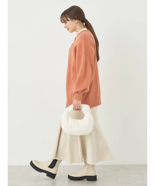 earth music&ecology やわらかタッチミドル丈カーディガン Orange