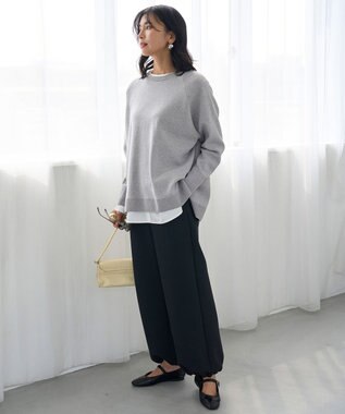 UNFILO コットンカシミヤニット クルーネック グレー