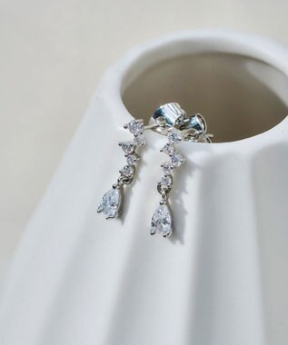 Tiaclasse 【金属アレルギー対応】ドロップストーンピアス シルバー
