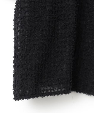 ICB L 【洗える】フェザーエンブロイダリー クロップドシャツ ブラック系