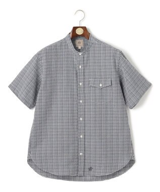 J.PRESS MEN 真夏を乗り切る爽快感と機能性【吸水速乾 / 接触冷感 / 高通気性 / ウォッシャブル】サッカーチェック シャツ / バンドカラー ホワイト系3