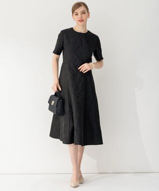 23区 S 【APPLAUDIR】シャドーフラワージャカード ドレス ブラック系