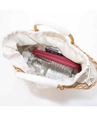 UNBILLION カシュカシュ cachecache / バンクワンコンビラウンドカゴバッグ アイボリー