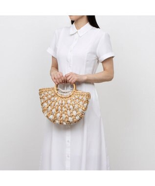 UNBILLION カシュカシュ cachecache / バンクワンコンビラウンドカゴバッグ アイボリー