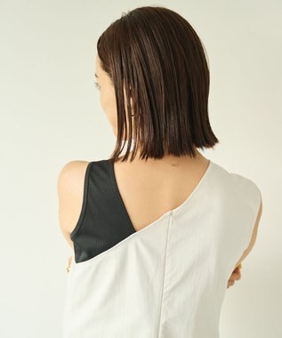 #Newans モダンバイカラーワンピース オフ×ブラック