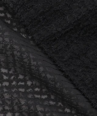 ICB L 【洗える】フェザーエンブロイダリー クロップドシャツ ブラック系