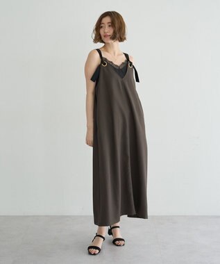 YECCA VECCA ベルトストラップサロペット Charcoal Gray