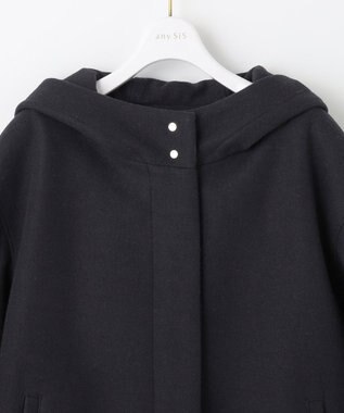 ANY SIS ウールライクショート アウター ネイビー