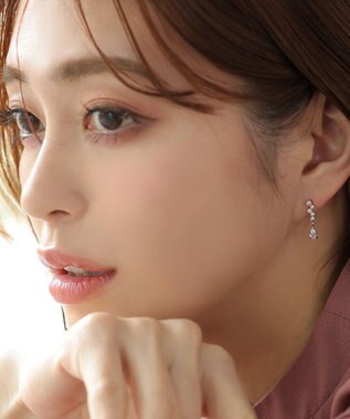 Tiaclasse 【金属アレルギー対応】ドロップストーンピアス ピンクゴールド