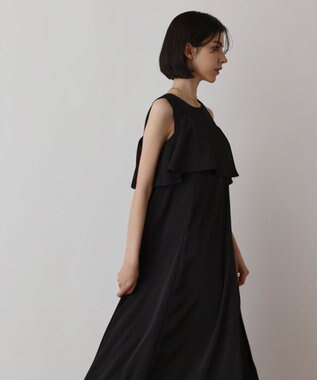 GRACE CONTINENTAL サテンレイヤードワンピース ブラック