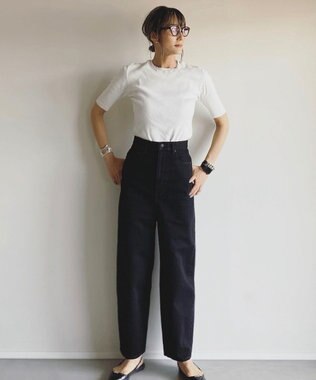 woadblue 石岡真実さん着用 サルエルブレットデニムパンツ ブラック BLACK