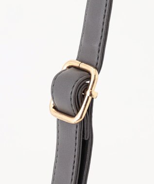 ANY クラシックラウンドショルダーバッグ ベージュ×グレー柄