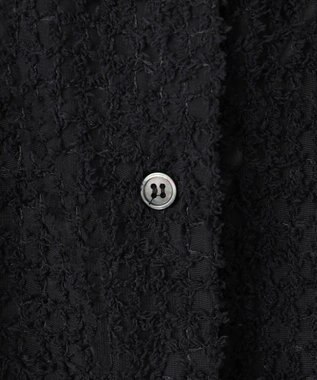 ICB L 【洗える】フェザーエンブロイダリー クロップドシャツ ブラック系