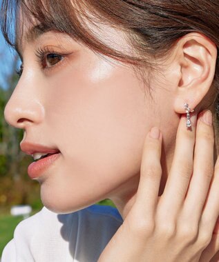 Tiaclasse 【金属アレルギー対応】ドロップストーンピアス シルバー