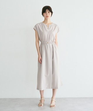 YECCA VECCA リネンライクスキッパーワンピース Light Beige