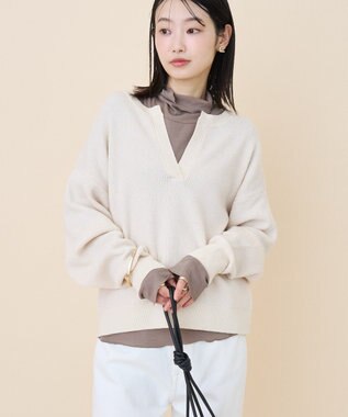 AMERICAN HOLIC ワッフルライクニットプルオーバー Ivory