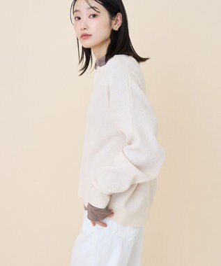 AMERICAN HOLIC ワッフルライクニットプルオーバー Ivory