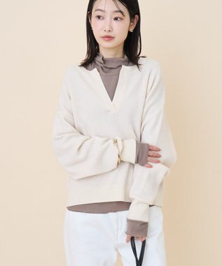 AMERICAN HOLIC ワッフルライクニットプルオーバー Ivory