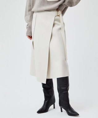  GRASSE / サテンベルト付きリバーラップスカート