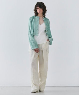 BEIGE， ERICA / シルクシースルークルーネックブラウス Ecru