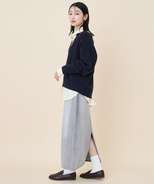 AMERICAN HOLIC ワッフルライクニットプルオーバー Navy