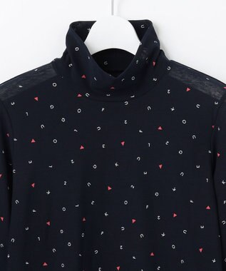 23区GOLF 【WOMEN】肌に優しいコットン100%【ストレッチ/UVケア】マイルドドライ総柄インナー ネイビー系