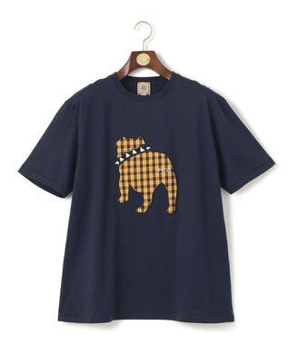 J.PRESS MEN 新色登場！【KING SIZE】【UNISEX】ファブリックワッペン バックブルTシャツ ネイビー系