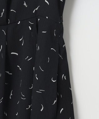 自由区 L 【洗える】ドローイングタッチプリント ワンピース ネイビー系5