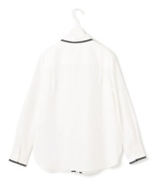 ICB 【日本製】 コットンリネンタンブラー ブラウス オフホワイト×ブラック系