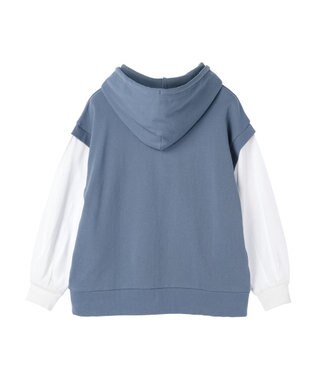 CRAFT STANDARD BOUTIQUE 裏毛袖レイヤード風パーカー Sax