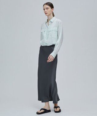 BEIGE， PAULINE / ドローストリングシアーブラウス Mint