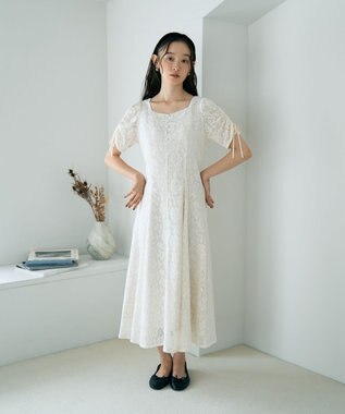 earth music&ecology パネル切り替えレースワンピース Ivory