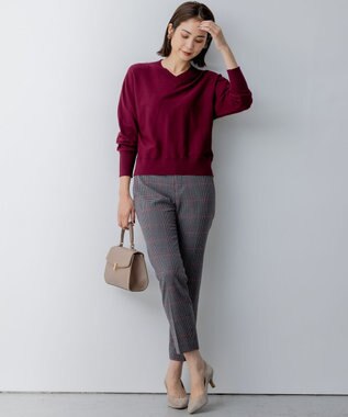 組曲 S 【WEB限定】Vネックドルマンスリーブ ニット ローズ系