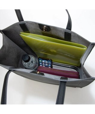 UNBILLION cachecache WEB限定シンセティックレザーフロントポケットトート ブラック