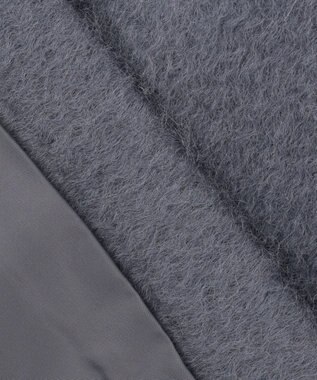 組曲 スタンドカラーシャギーコート チャコールグレー系