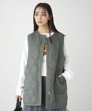 Green Parks キルティングＺＩＰベスト Khaki