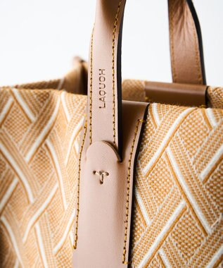 MIYABIYA  LAQUOH クロス柄ジャガードトートバッグ L ベージュ