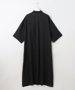 自由区 【カタログ掲載・WEB限定・接触冷感・洗える】シアーラミーローンシャツ ワンピース セピア