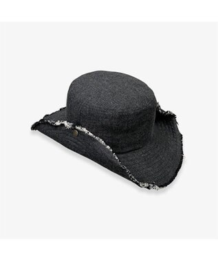 林八百吉商店 un chapeau  デニムフリンジハット ブラック