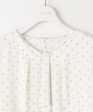 ANY SIS S 【洗える】フロントボウタイ ブラウス オフベース