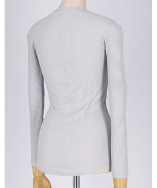 une nana cool 綿100% リブ編みコットン 長袖シャツ GY