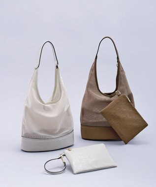 MioFIRANO TILE G001 トートバッグ ポーチ付き A4サイズ対応 WHITE