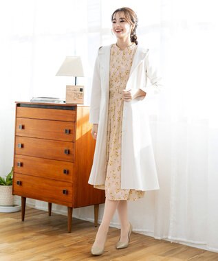 Tiaclasse 【洗える】花柄フレアワンピース イエロー