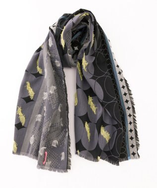 POLS コットン・キュプラ MIXTURE　フサスカーフ グレイ